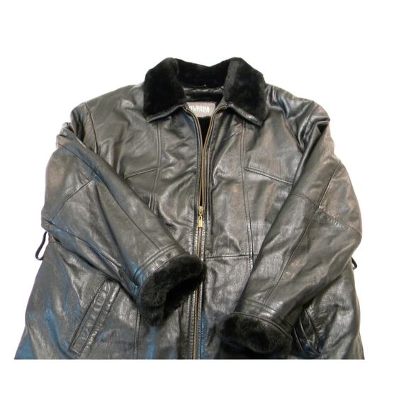 Wilsons Leather Jackets & Blazers - Vintage Wilsons Leather Black Long Women's Coat Faux Fur Lining Full Zip Large